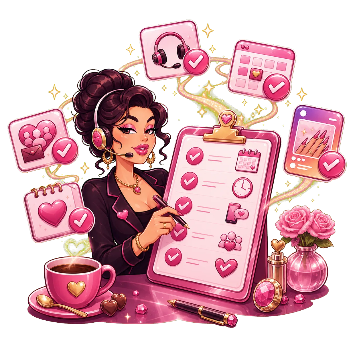 Angela odhacza zadania w tle: Booksy, wolny termin, Instagram i lista rezerwowa